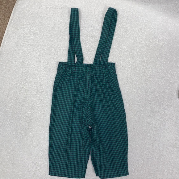 Vintage green red navy button strap overalls 12m - Picture 6 of 9